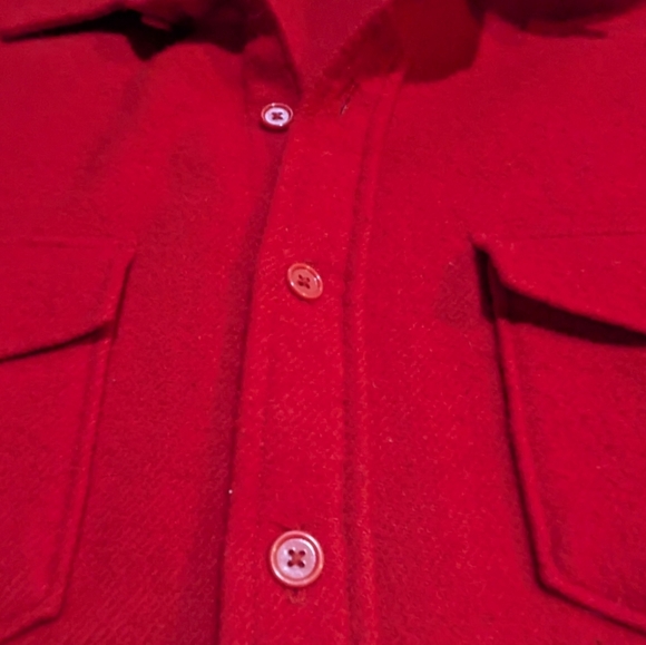 LL BEAN Red Heavy Lumberjack Wool Shirt Hunting Jacket Shacket Overshirt XL - Picture 3 of 6